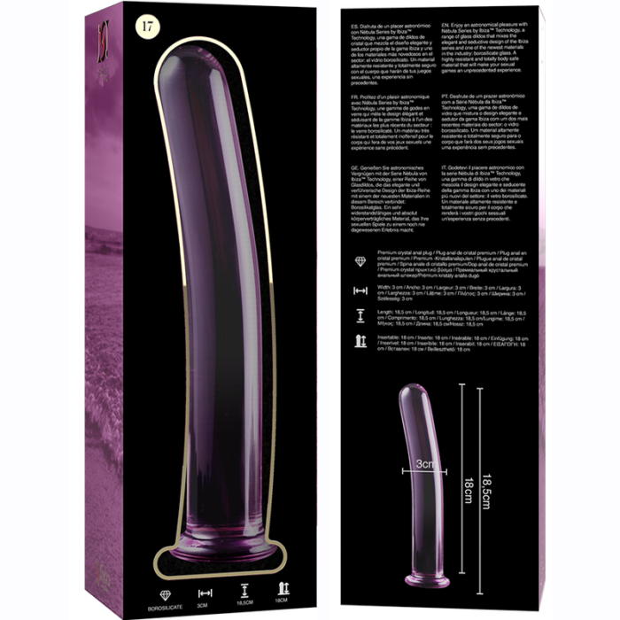 NEBULA SERIES BY IBIZA - MODELO 17 DILDO CRISTAL ROSA 18.5 CM -O- 3 CM - CandyHot - Foto 6