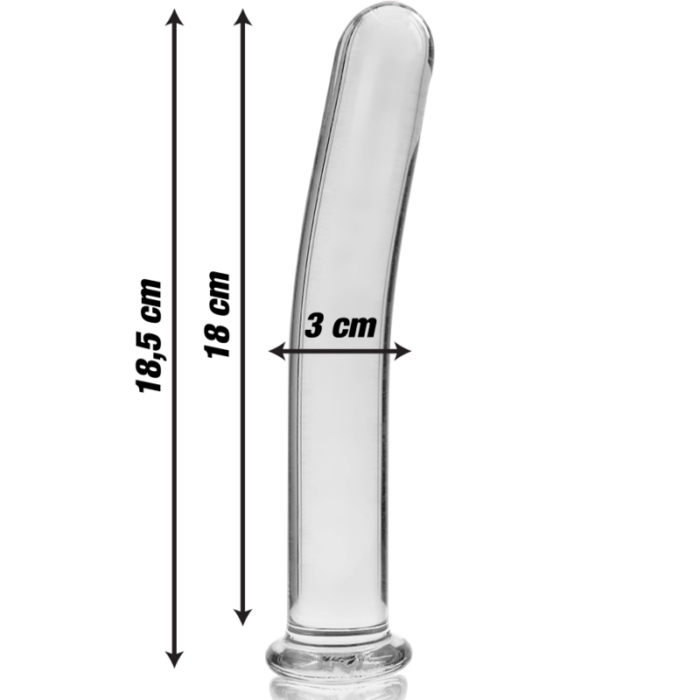 NEBULA SERIES BY IBIZA - MODELO 17 DILDO CRISTAL TRANSPARENTE 18.5 CM -O- 3 CM - CandyHot - Foto 3