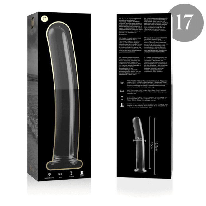 NEBULA SERIES BY IBIZA - MODELO 17 DILDO CRISTAL TRANSPARENTE 18.5 CM -O- 3 CM - CandyHot - Foto 4