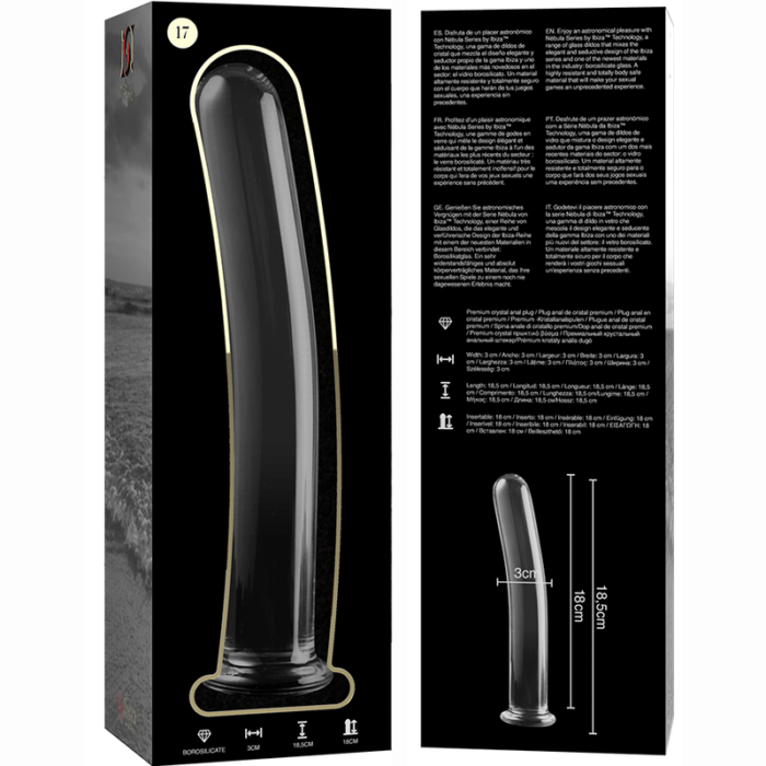 NEBULA SERIES BY IBIZA - MODELO 17 DILDO CRISTAL TRANSPARENTE 18.5 CM -O- 3 CM - CandyHot - Foto 6