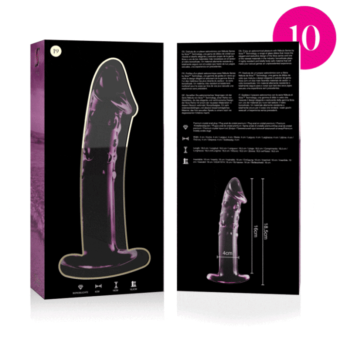 NEBULA SERIES BY IBIZA - MODELO 19 DILDO CRISTAL ROSA 18.5 CM -O- 4 CM - CandyHot - Foto 4