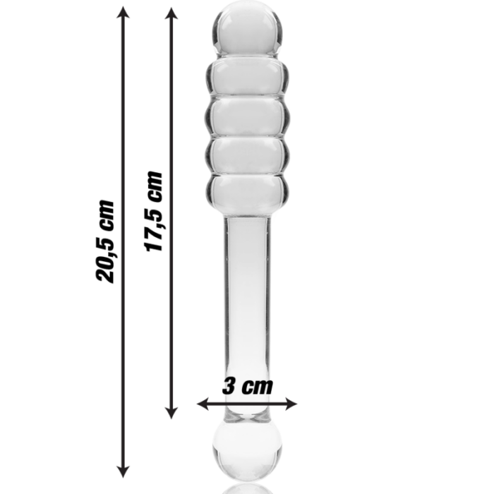 NEBULA SERIES BY IBIZA - MODELO 20 DILDO CRISTAL TRANSPARENTE 20.5 CM -O- 3 CM - CandyHot - Foto 3