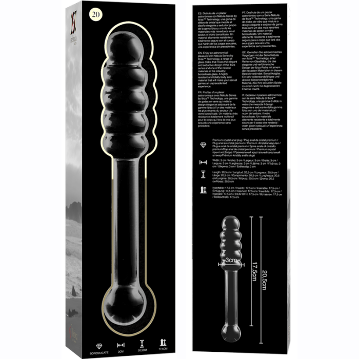 NEBULA SERIES BY IBIZA - MODELO 20 DILDO CRISTAL TRANSPARENTE 20.5 CM -O- 3 CM - CandyHot - Foto 6