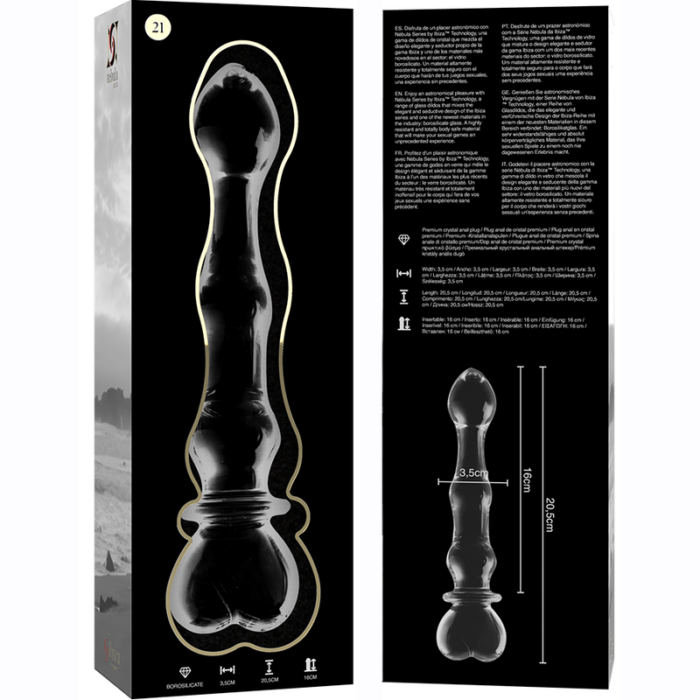 NEBULA SERIES BY IBIZA - MODELO 21 DILDO CRISTAL TRANSPARENTE 20.5 CM -O- 3.5 CM - CandyHot - Foto 6