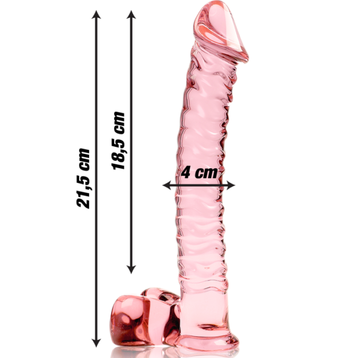 NEBULA SERIES BY IBIZA - MODELO 23 DILDO CRISTAL ROSA 21.5 CM -O- 4 CM - CandyHot - Foto 3
