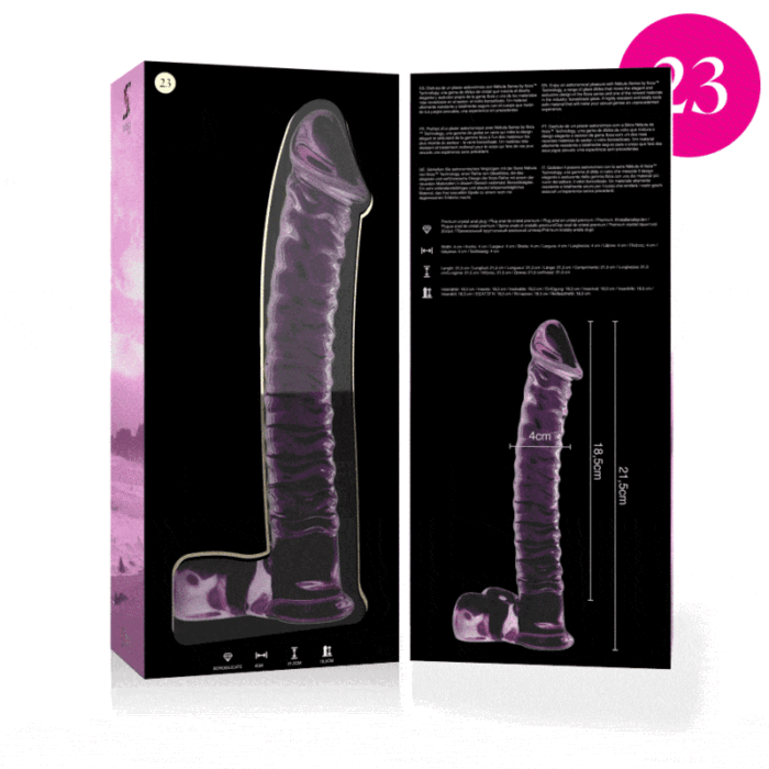 NEBULA SERIES BY IBIZA - MODELO 23 DILDO CRISTAL ROSA 21.5 CM -O- 4 CM - CandyHot - Foto 4