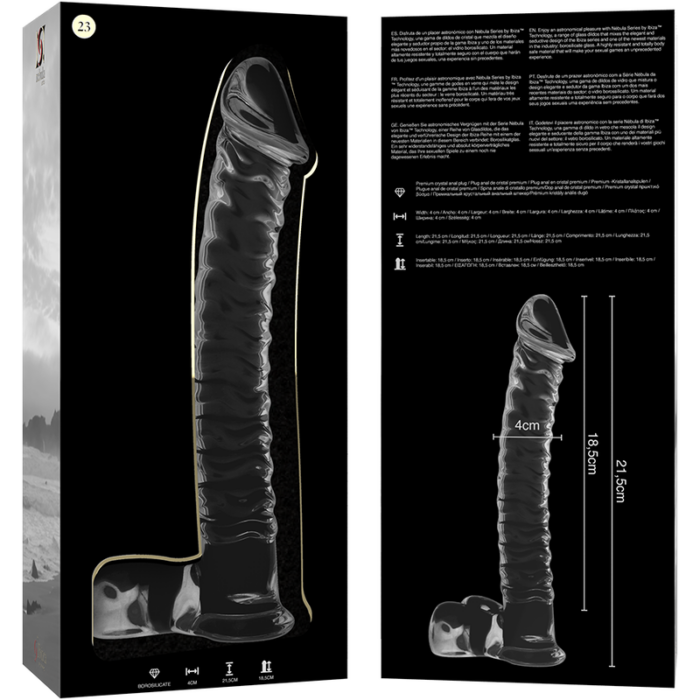 NEBULA SERIES BY IBIZA - MODELO 23 DILDO CRISTAL TRANSPARENTE 21.5 CM -O- 4 CM - CandyHot - Foto 6