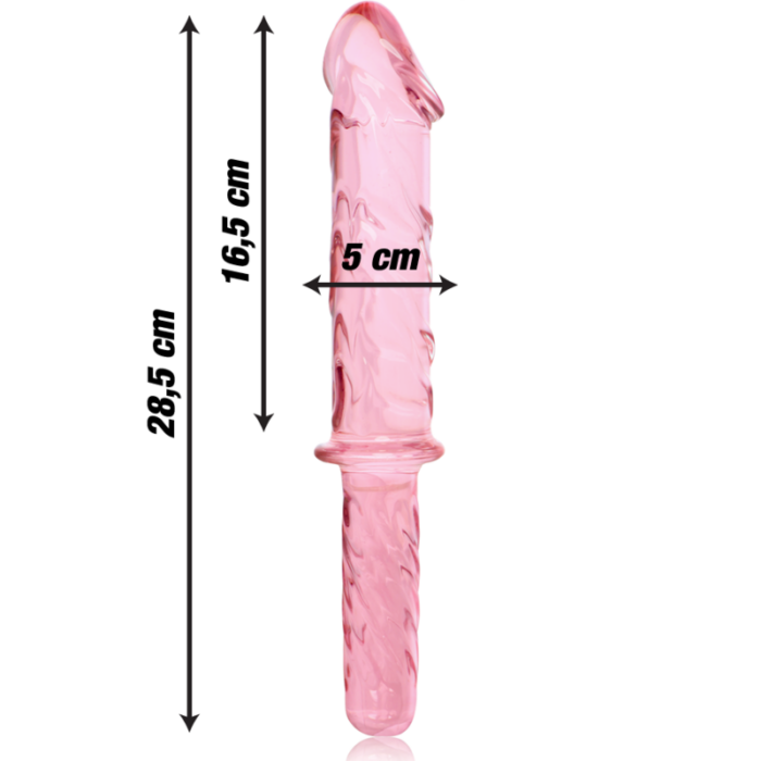 NEBULA SERIES BY IBIZA - MODELO 24 DILDO CRISTAL ROSA 28.5 CM -O- 5 CM - CandyHot - Foto 3