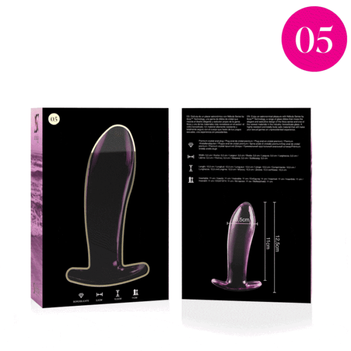 NEBULA SERIES BY IBIZA - MODELO 5 PLUG CRISTAL ROSA 12.5 CM -O- 3.5 CM - CandyHot - Foto 4