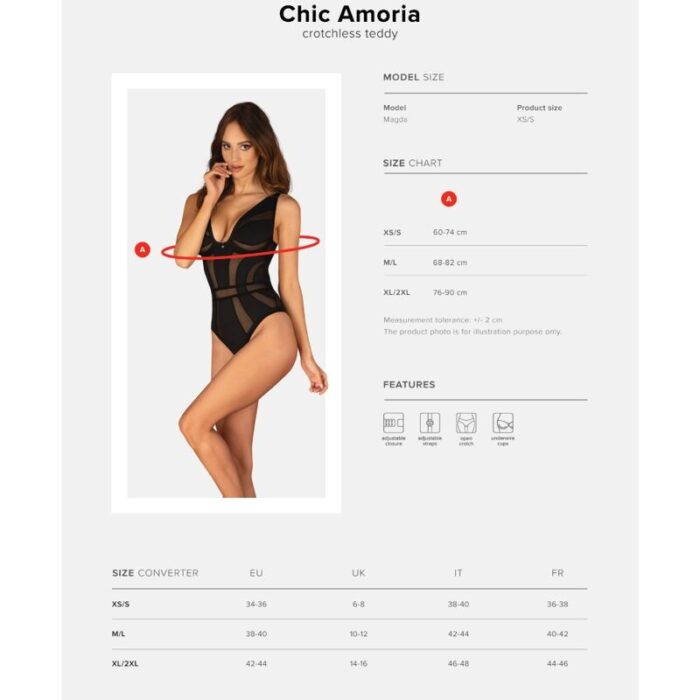 OBSESSIVE - CHIC AMORIA TEDDY XS/S - CandyHot - Foto 6