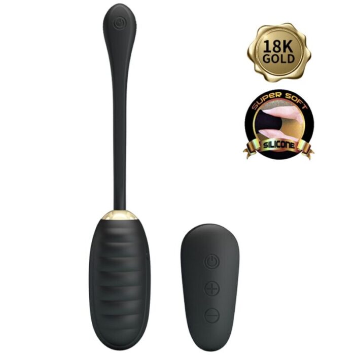 PRETTY LOVE - DOREEN HUEVO VIBRADOR DE LUJO RECARGABLE NEGRO CONTROL REMOTO - CandyHot - Foto 3