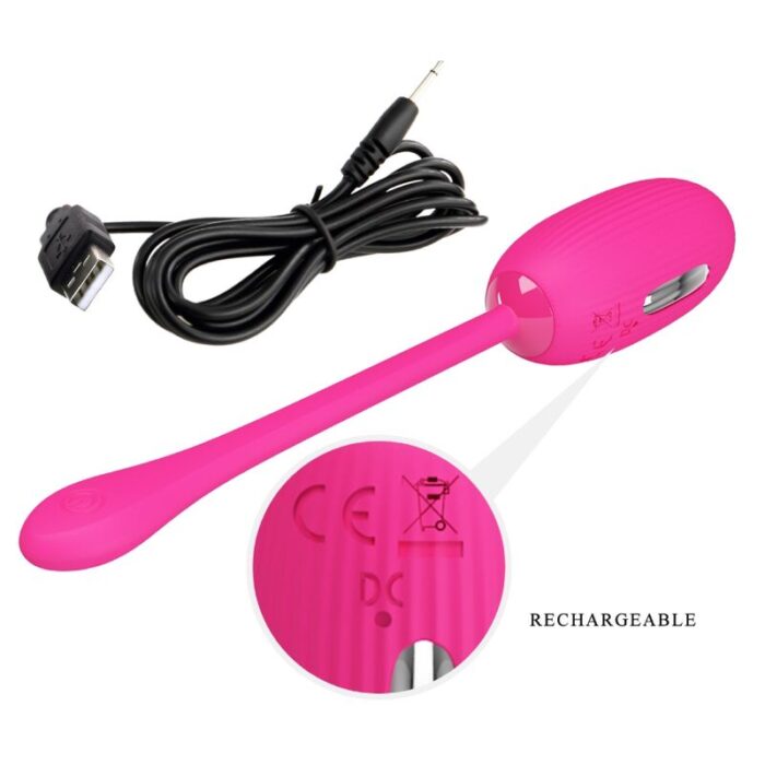 PRETTY LOVE - DOREEN HUEVO VIBRADOR RECARGABLE MAGENTA CONTROL REMOTO - CandyHot - Foto 5