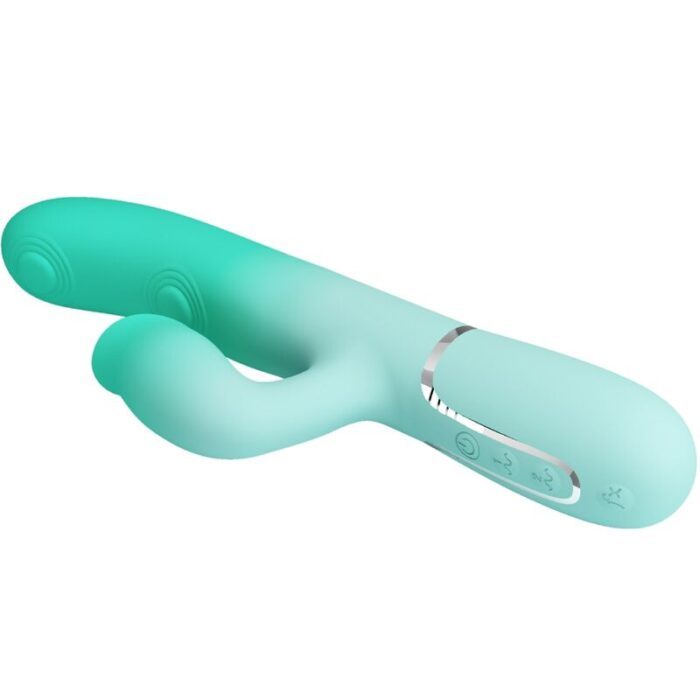 PRETTY LOVE - GIGI VIBRADOR RABBIT MULTIFUNCIÓN VERDE AGUA - CandyHot - Foto 5