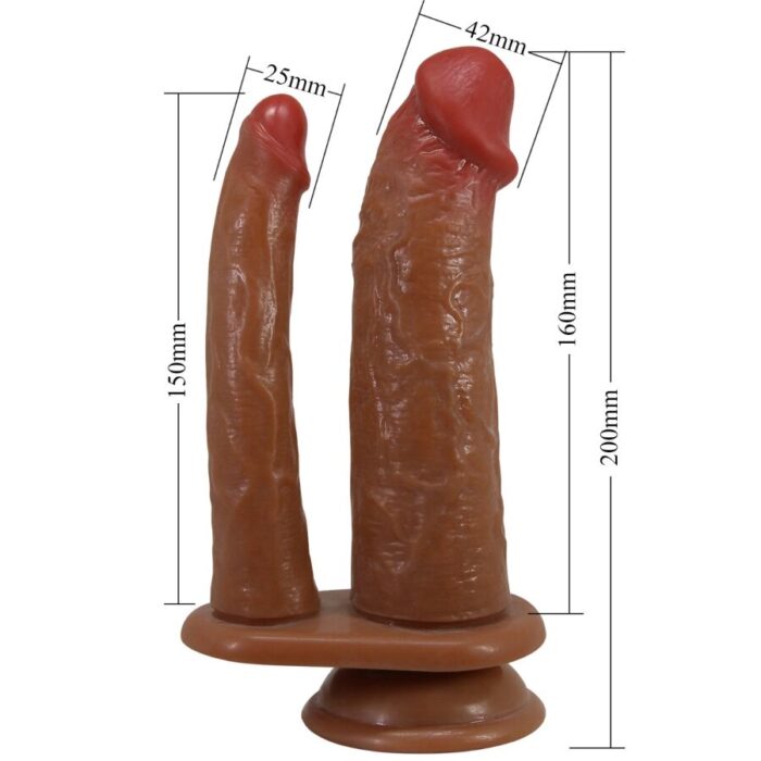 PRETTY LOVE - GORAN DOBLE DILDO REALÍSTICO NATURAL MULATO - CandyHot - Foto 5