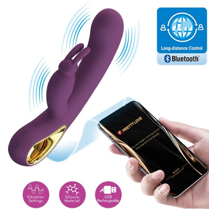 PRETTY LOVE - LIAM VIBRADOR RABBIT & PUNTO G CONTROLADO POR APP LILA - CandyHot - Foto 6
