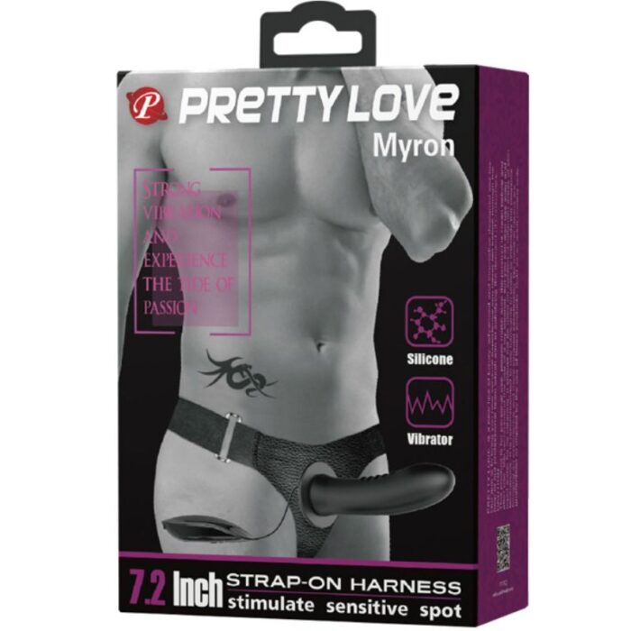 PRETTY LOVE - MYRON STRAP ON CON VIBRACIÓN Y DILDO HUECO - CandyHot - Foto 6