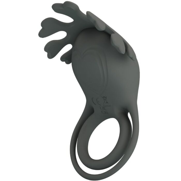 PRETTY LOVE - RUBEN DOBLE ANILLO VIBRADOR CON ESTIMULADOR GRIS - CandyHot - Foto 3
