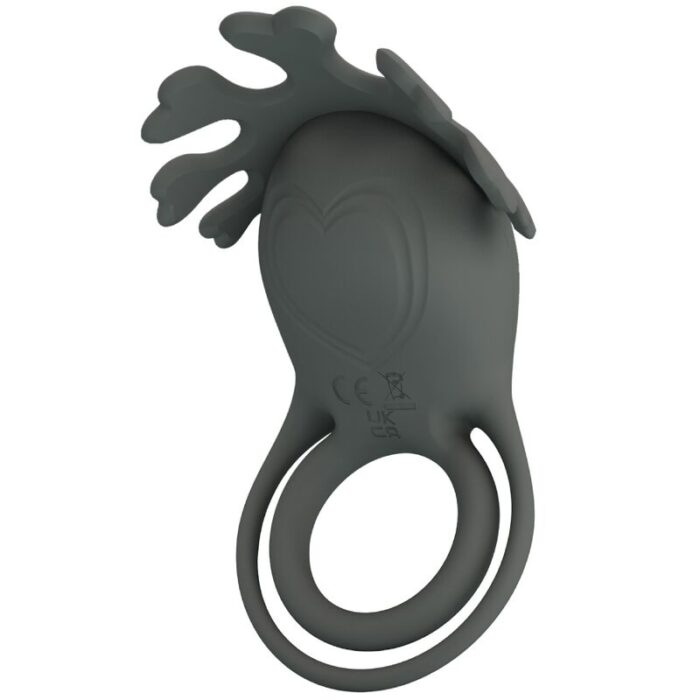 PRETTY LOVE - RUBEN DOBLE ANILLO VIBRADOR CON ESTIMULADOR GRIS - CandyHot - Foto 4