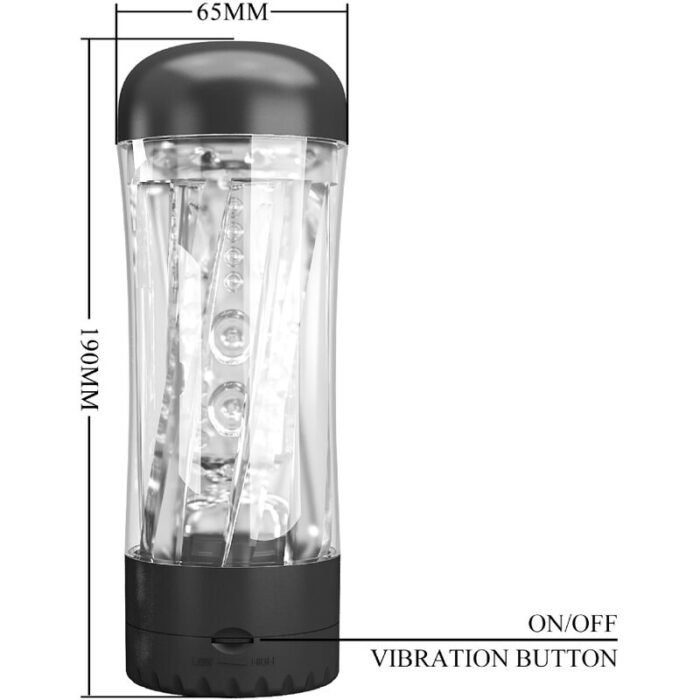 PRETTY LOVE - TAMARA MASTURBADOR MASCULINO VIBRADOR MULTIVELOCIDAD NEGRO - CandyHot - Foto 4