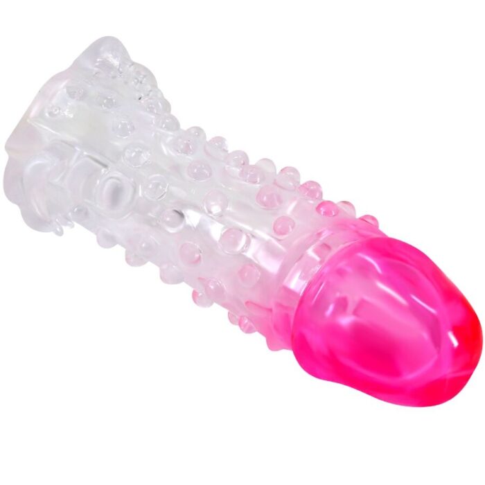 PRETTY LOVE - WILFORD FUNDA REALÍSTICA ALARGADORA CON RELIEVE PARA PENE ROSA - CandyHot - Foto 3