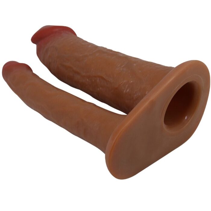 PRETTY LOVE - YAIRON FUNDA PARA PENE DOBLE CON EXTENSIÓN DE 4 CM MULATO - CandyHot - Foto 3