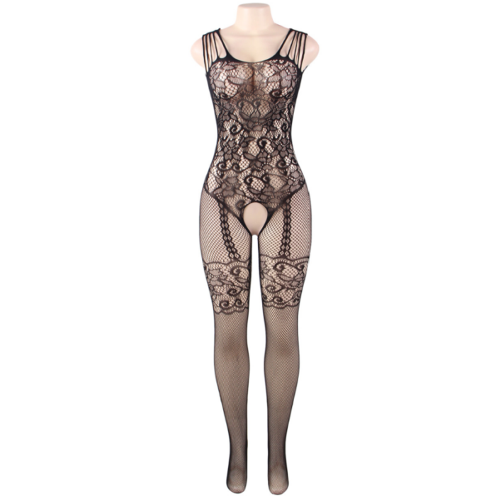 QUEEN LINGERIE - BODYSTOCKING CON ABERTURA FLORES S/L - CandyHot - Foto 5