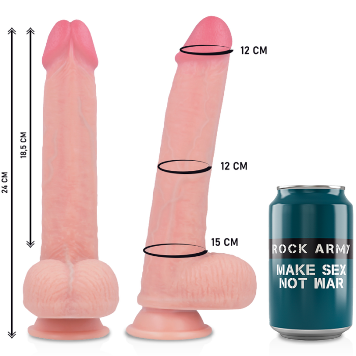 ROCKARMY - ARNÉS + LIQUID SILICONE DILDO PREMIUM KINGCOBRA 24 CM -O- 4.77 CM - CandyHot - Foto 3