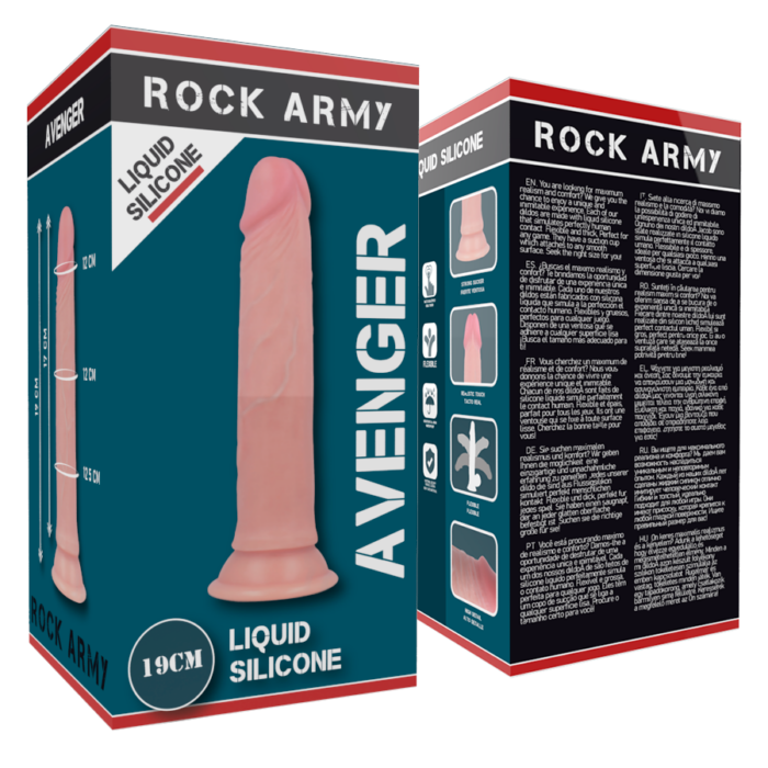 ROCKARMY - AVENGER DILDO REALÍSTICO LIQUID SILICONE 19 CM -O- 3.98 CM - CandyHot - Foto 6