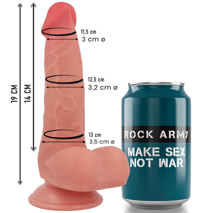ROCKARMY - FOX DILDO REALISTA DDUAL DENSITY LIQUID SILICONE 19 CM -O- 3.2 CM - CandyHot - Foto 3