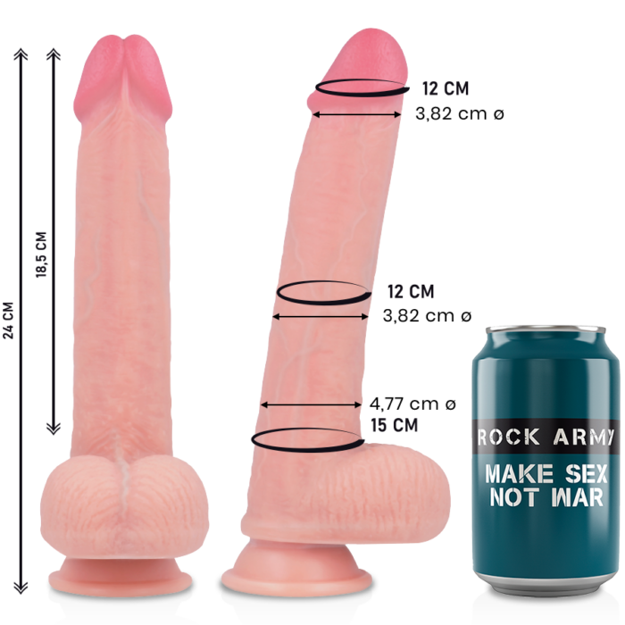 ROCKARMY - KINGCOBRA DILDO REALÍSTICO LIQUID SILICONE 24 CM -O- 4.77 CM - CandyHot - Foto 2