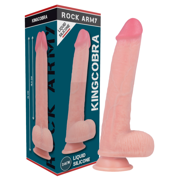 ROCKARMY - KINGCOBRA DILDO REALÍSTICO LIQUID SILICONE 24 CM -O- 4.77 CM - CandyHot - Foto 1