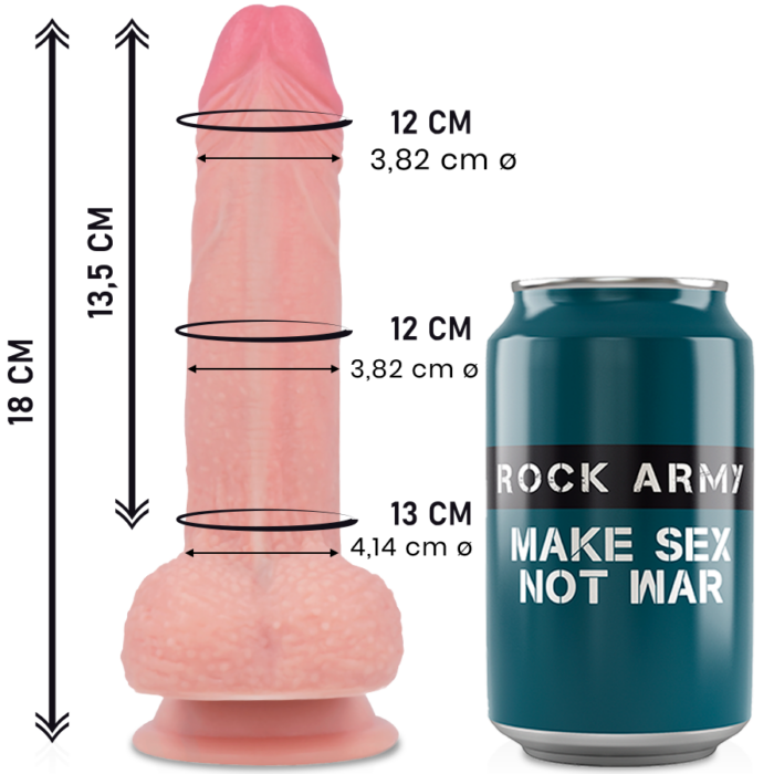 ROCKARMY - MUSTANG DILDO REALÍSTICO LIQUID SILICONE 18 CM -O- 4.14 CM - CandyHot - Foto 1