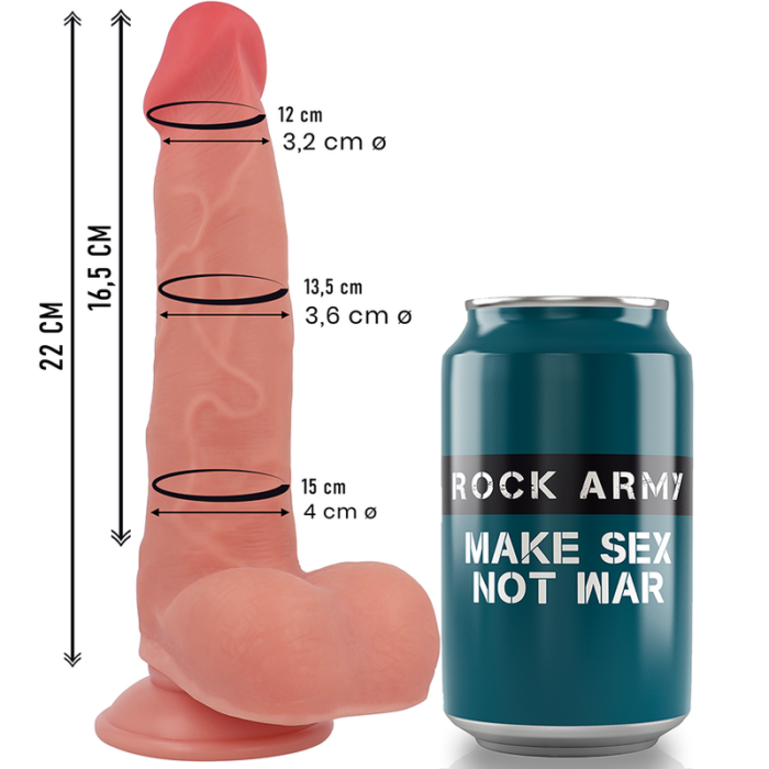 ROCKARMY - RANGER DILDO REALISTA DUAL DENSITY LIQUID SILICONE 22 CM -O- 3.6 CM - CandyHot - Foto 3