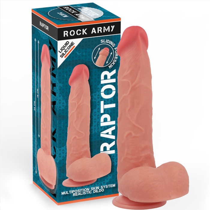 ROCKARMY - RAPTOR DILDO REALISTA DUAL DENSITY LIQUID SILICONE 24 CM -O- 4.4 CM - CandyHot - Foto 1