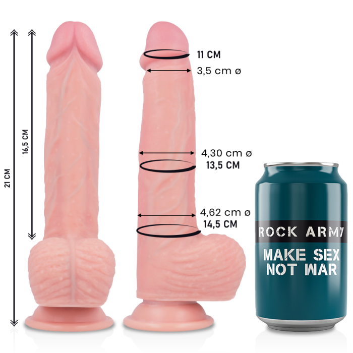 ROCKARMY - SPITFIRE DILDO REALÍSTICO LIQUID SILICONE 21 CM -O- 4.62 CM - CandyHot - Foto 2