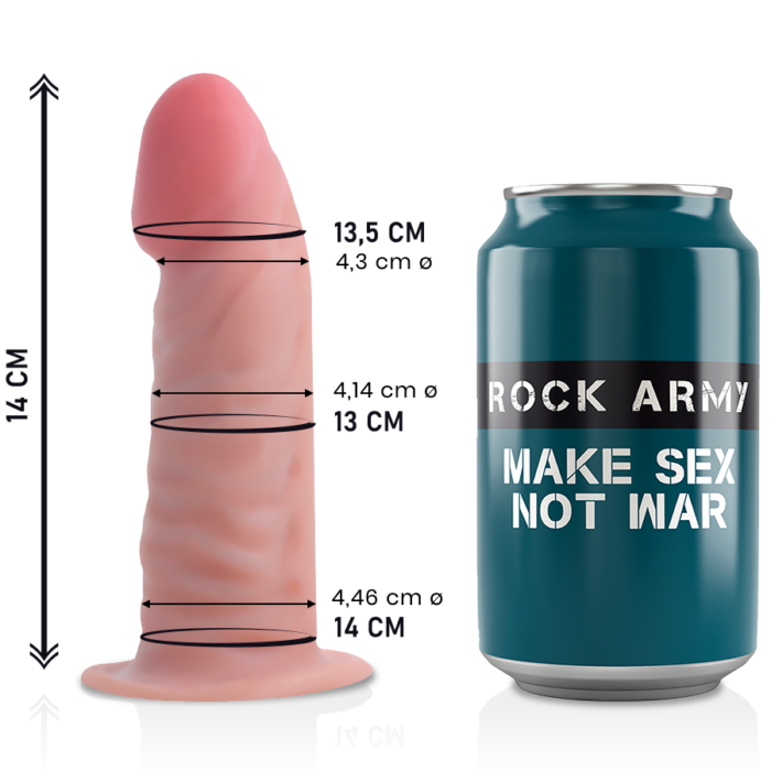 ROCKARMY -TIGER DILDO REALISTA DUAL DENSITY14 CM -O- 4.46 CM - CandyHot - Foto 1