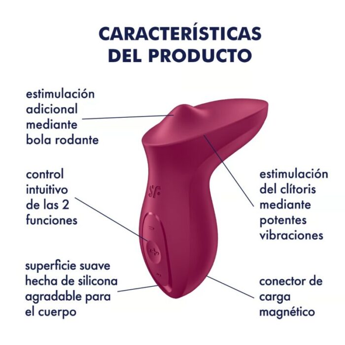 SATISFYER - EXCITERRR VIBRADOR LAY-ON CLÍTORIS FUCSIA - CandyHot - Foto 4
