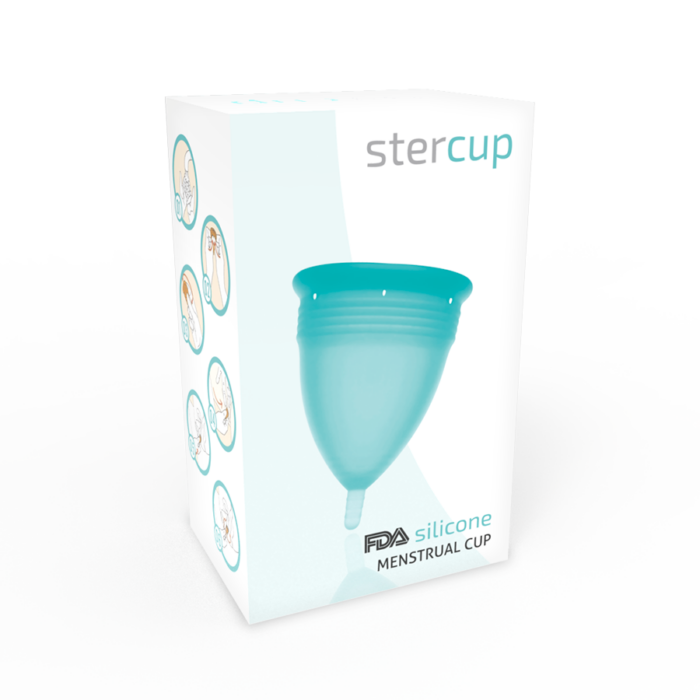 STERCUP - COPA MENSTRUAL FDA SILICONA AQUAMARINA - TALLA S - CandyHot - Foto 5