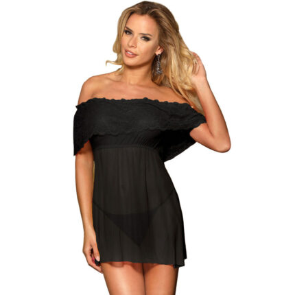SUBBLIME - SET VESTIDO CORTO + TANGA NEGRO L/XL - CandyHot - Foto 1