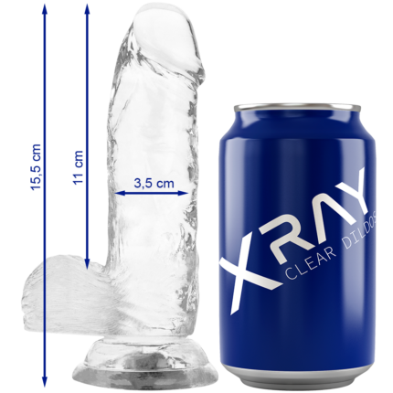 X RAY - CLEAR DILDO REALISTA TRANSPARENTE 15.5 CM -O- 3.5 CM - CandyHot - Foto 1