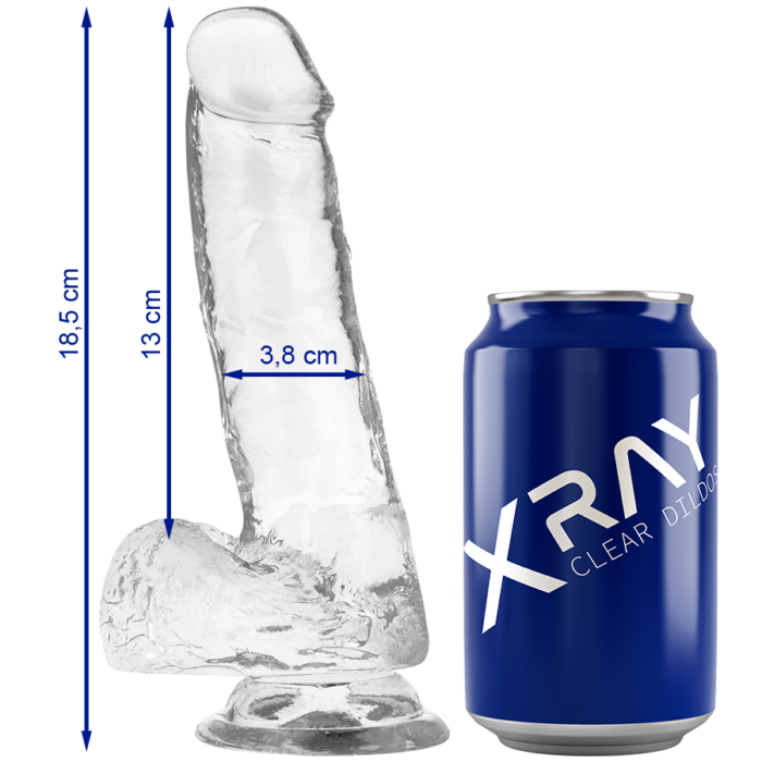 X RAY - CLEAR DILDO REALISTA TRANSPARENTE 18.5 CM -O- 3.8 CM - CandyHot - Foto 1