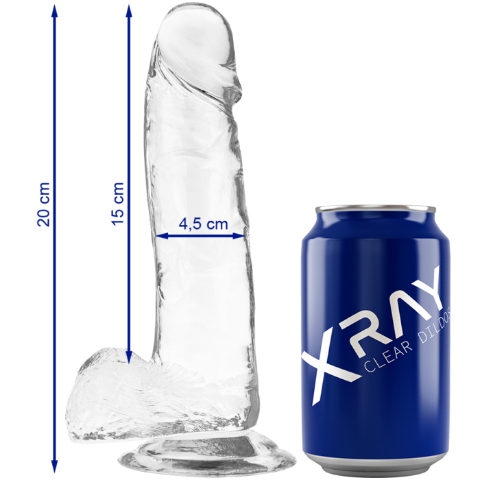 X RAY - CLEAR DILDO REALISTA TRANSPARENTE 20 CM -O- 4.5 CM - CandyHot - Foto 1