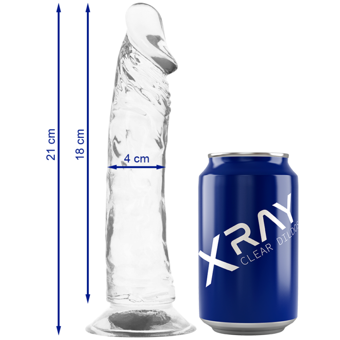 X RAY - CLEAR DILDO TRANSPARENTE 21 CM -O- 4 CM - CandyHot - Foto 1