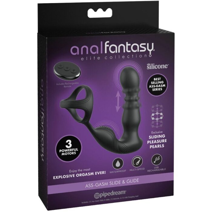 ANAL FANTASY ELITE COLLECTION - ANILLO Y MASAJEADOR ANAL VIBRADOR CON CONTROL REMOTO - CandyHot - Foto 5