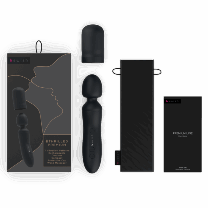 B SWISH - BTHRILLED VIBRADOR WAND PREMIUM NEGRO - CandyHot - Foto 4