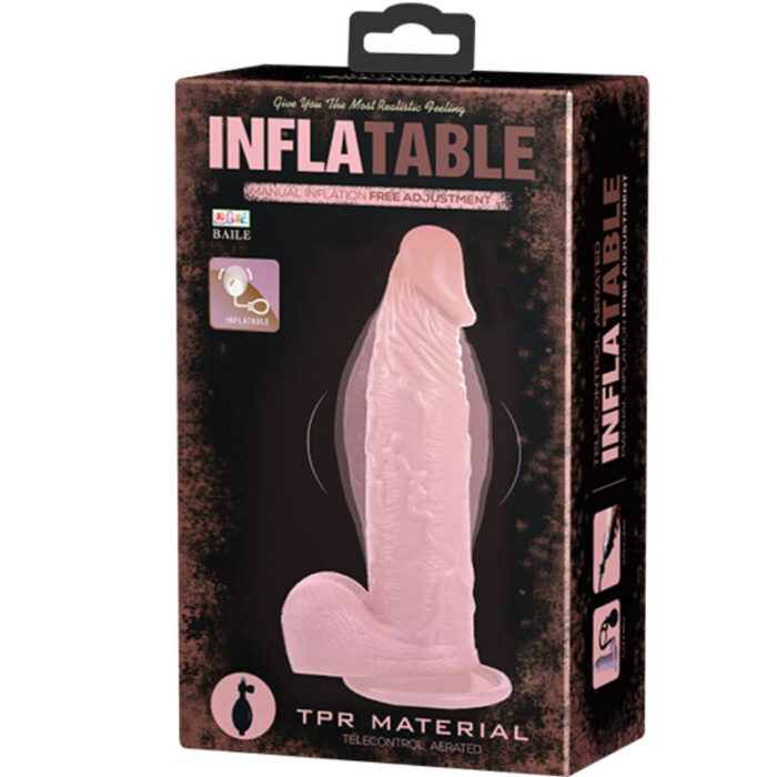 BAILE - INFLATABLE DILDO HINCHABLE REALÍSTICO CON VENTOSA 15 CM - CandyHot - Foto 6