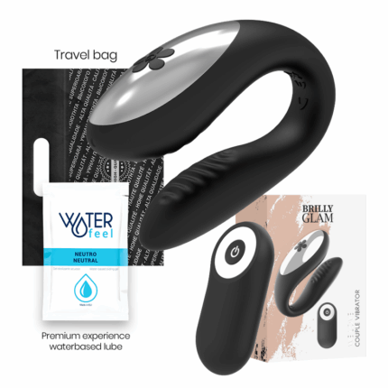 BRILLY GLAM - WE LOVE VIBRADOR PARA PAREJAS CONTROL REMOTO NEGRO - CandyHot - Foto 1