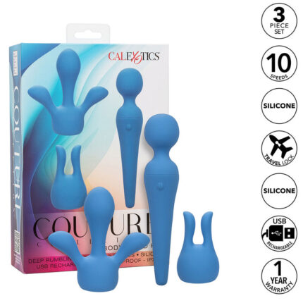 CALEXOTICS - COUTURE KIT VIBRADOR WAND 10 VIBRACIONES AZUL - CandyHot - Foto 1