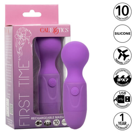 CALEXOTICS - FIRST TIME MASAJEADOR RECARGABLE 10 VIBRACIONES VIOLETA - CandyHot - Foto 1