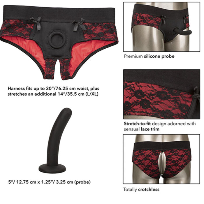 CALEXOTICS - SCANDAL SET DE BRAGUITAS SIN ENTREPIERNAS CON DILDO TALLA L/XL - CandyHot - Foto 6